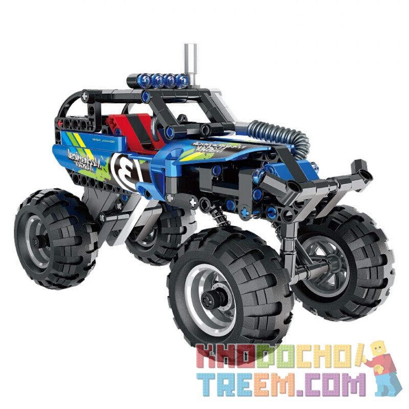 QIHUI 5803 Xếp hình kiểu Lego TECHNIC Mechanical Master Blue Truck, Pull Back Car Xe Tải Màu Xanh, Xe đầu Kéo Lùi 193 khối có động cơ kéo thả QIHUI 5803 Xếp hình kiểu Lego TECHNIC Mechanical Master Blue Truck, Pull Back Car Xe Tải Màu Xanh, Xe đầu Kéo Lùi 193 khối có động cơ kéo thả
