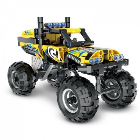 QIHUI 5804 non  XE TẢI MÀU VÀNG KÉO TRỞ LẠI bộ đồ chơi xếp lắp ráp ghép mô hình  Kỹ Thuật Công Nghệ Cao Mô Hình Phương Tiện 199 khối