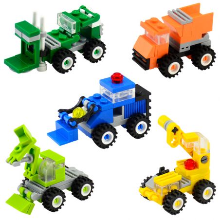 Enlighten 1216 1217 1218 1219 1220 Qman 1216 1217 1218 1219 1220 non  XE CÔNG TRÌNH MINI 5 CẦN CẨU VÀNG NÂNG XANH ỦI XÚC BEN CAM bộ đồ chơi xếp lắp ráp ghép mô hình Mini Modular ENGINEERING Đường Phố Thu Nhỏ 156 khối