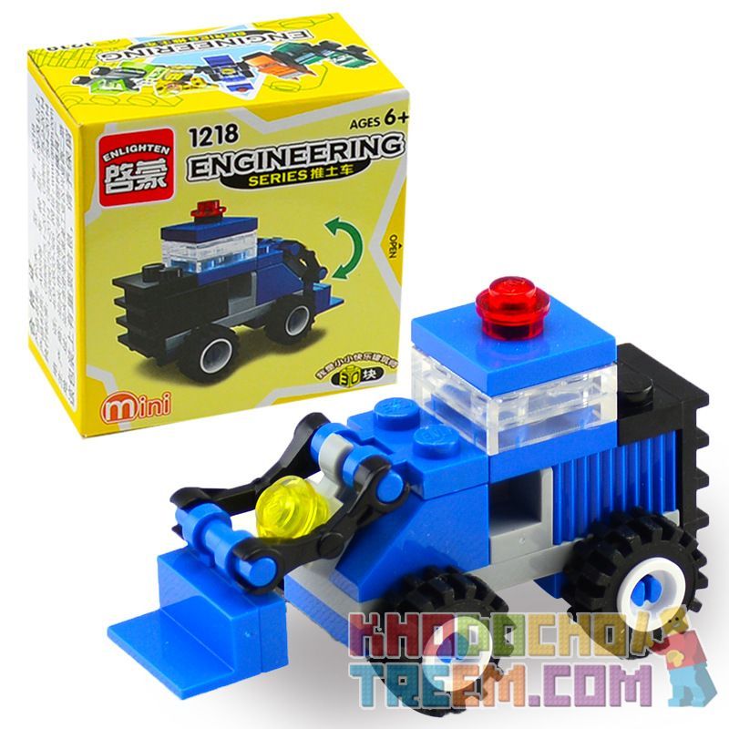 Enlighten 1216 1217 1218 1219 1220 Qman 1216 1217 1218 1219 1220 non  XE CÔNG TRÌNH MINI 5 CẦN CẨU VÀNG NÂNG XANH ỦI XÚC BEN CAM bộ đồ chơi xếp lắp ráp ghép mô hình Mini Modular ENGINEERING Đường Phố Thu Nhỏ 156 khối