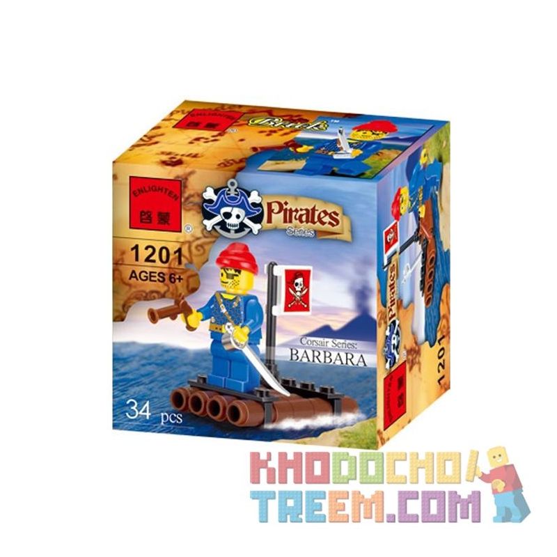 Enlighten 1201 Qman 1201 non  CHIẾC BÈ NHỎ CỦA CƯỚP BIỂN bộ đồ chơi xếp lắp ráp ghép mô hình Pirates Of The Caribbean PIRATES BAEBARA Cướp Biển Vùng Caribe 34 khối