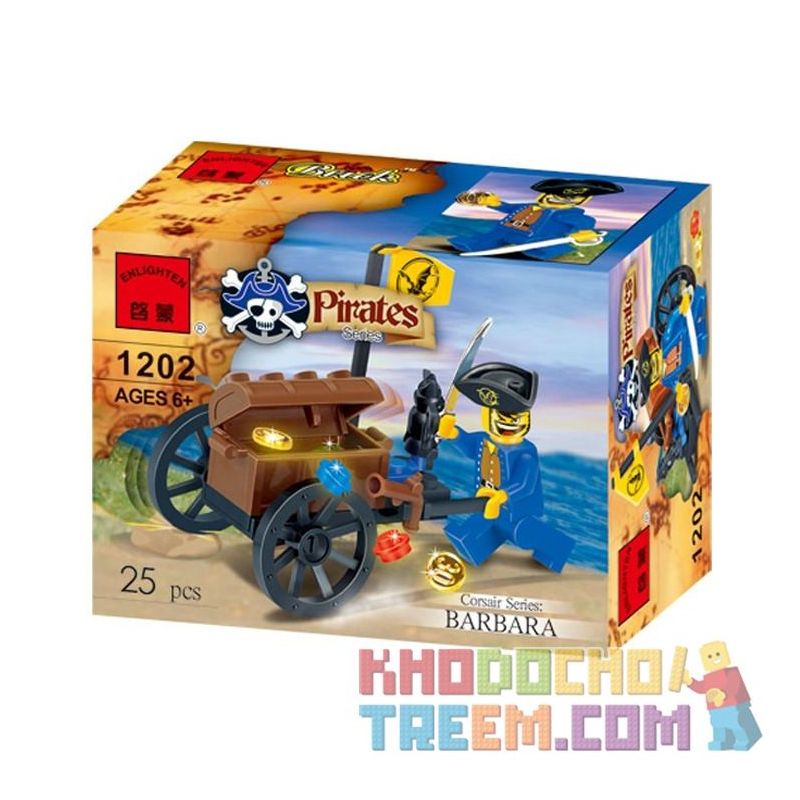 Enlighten 1202 Qman 1202 non  HẢI TẶC bộ đồ chơi xếp lắp ráp ghép mô hình Pirates Of The Caribbean PIRATES BAEBARA Cướp Biển Vùng Caribe 25 khối