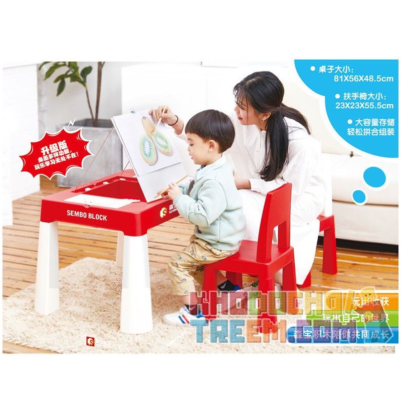 SEMBO 1666 non  BÀN HỌC ĐA NĂNG bộ đồ chơi xếp lắp ráp ghép mô hình Gear LEARNING DESK Đồ Lắp Ghép