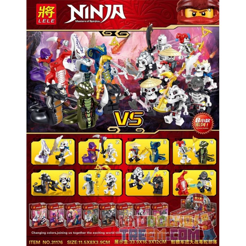 LELE 31176 Xếp hình kiểu THE LEGO NINJAGO MOVIE Ninja Masters Of Spinjitzu 骷髅 Legion Big Warfare Snake Tribe 8 Models Legion Big Warfare Snake Tribe 8 Model LELE 31176 Xếp hình kiểu THE LEGO NINJAGO MOVIE Ninja Masters Of Spinjitzu 骷髅 Legion Big Warfare Snake Tribe 8 Models Legion Big Warfare Snake Tribe 8 Model