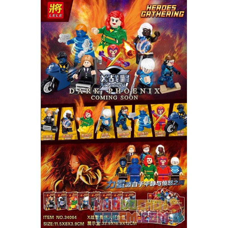 LELE 34064 non Lego BỘ SƯU TẬP NHÂN VẬT X-MEN MINIFIGURE 8 bộ đồ chơi xếp lắp ráp ghép mô hình Super Heroes Siêu Nhân Anh Hùng