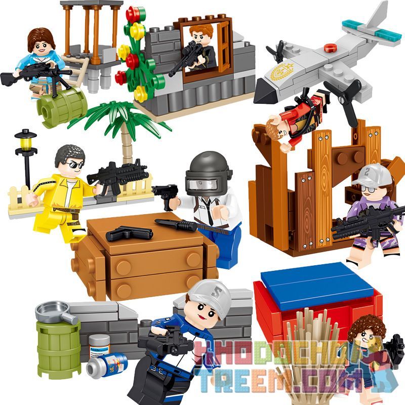LELE 36057 non Lego NGƯỜI CHIẾN TRƯỜNG CỰC ĐOAN 8 bộ đồ chơi xếp lắp ráp ghép mô hình Collectable Minifigures BATTLEGROUNES Búp Bê Sưu Tầm