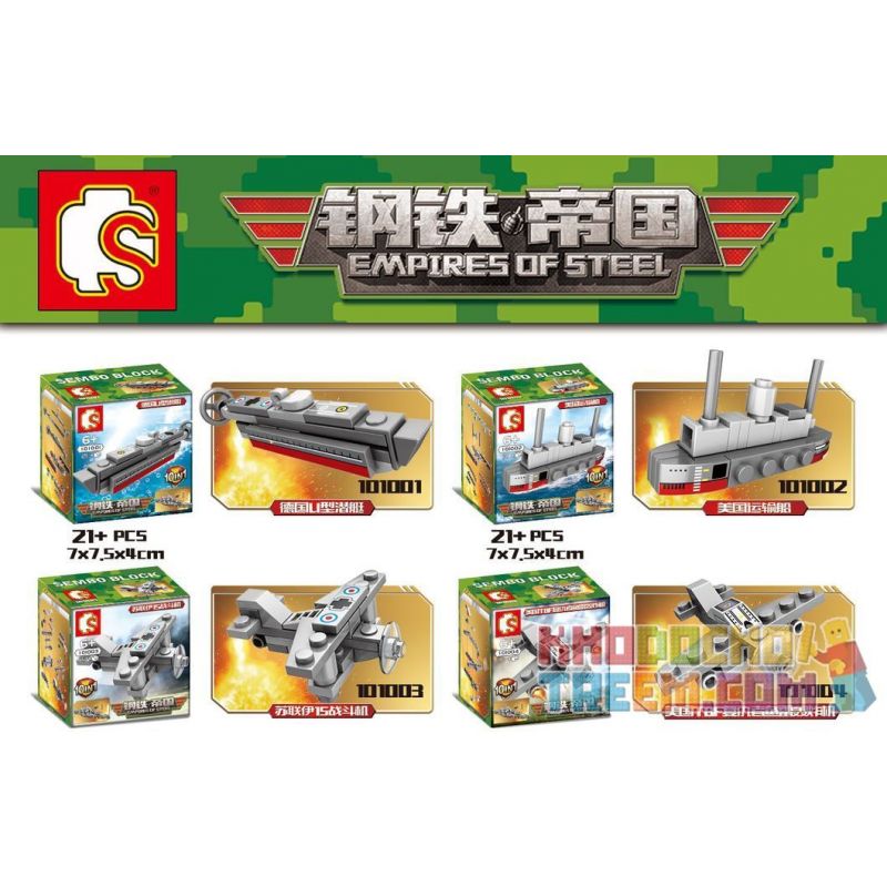 SEMBO 101006 101007 101008 101009 101010 101001 101002 101003 101004 101005 non  THIẾT GIÁP HẠM LỚP IOWA CỦA HOA KỲ 10IN1 bộ đồ chơi xếp lắp ráp ghép mô hình Empires Of Steel Đế Chế Thép 240 khối