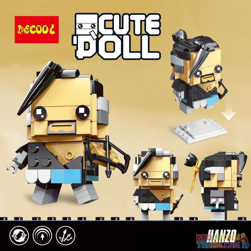 JISI 6848 non Lego MỘT NỬA bộ đồ chơi xếp lắp ráp ghép mô hình Brickheadz CUTEDOLL HANZO Nhân Vật Đầu To 130 khối