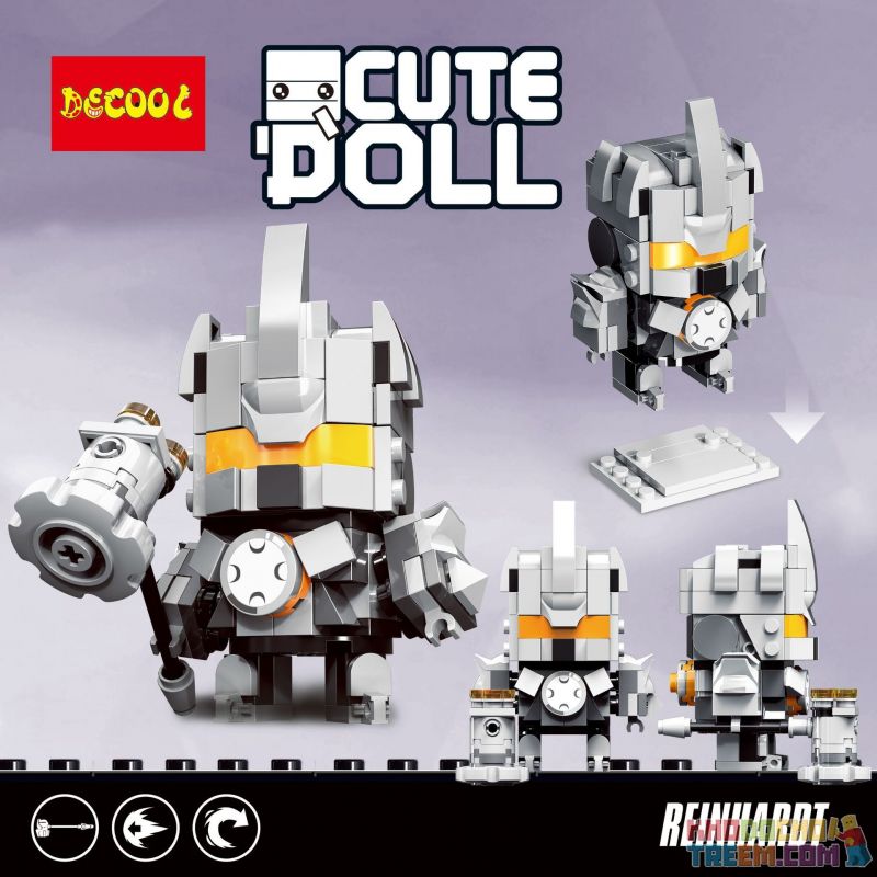 JISI 6851 non Lego LEINHART. bộ đồ chơi xếp lắp ráp ghép mô hình Brickheadz CUTEDOLL REINHARDT Nhân Vật Đầu To 141 khối