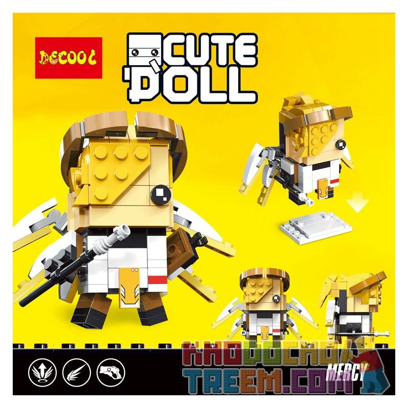 JISI 6856 non Lego THIÊN THẦN bộ đồ chơi xếp lắp ráp ghép mô hình Brickheadz CUTEDOLL MERCY Nhân Vật Đầu To 162 khối