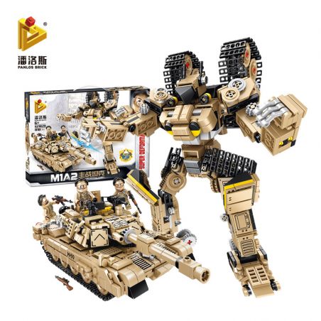 PanlosBrick 621020 Panlos Brick 621020 non  XE TĂNG CHIẾN ĐẤU CHỦ LỰC M1A2 bộ đồ chơi xếp lắp ráp ghép mô hình Transformers SUPER DEFORMATION M1A2 MAIN BATTLE TANK Robot Đại Chiến Người Máy Biến Hình 810 khối