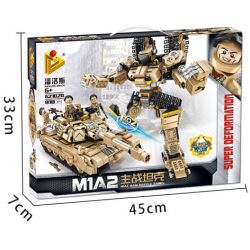 PanlosBrick 621020 Panlos Brick 621020 non  XE TĂNG CHIẾN ĐẤU CHỦ LỰC M1A2 bộ đồ chơi xếp lắp ráp ghép mô hình Transformers SUPER DEFORMATION M1A2 MAIN BATTLE TANK Robot Đại Chiến Người Máy Biến Hình 810 khối