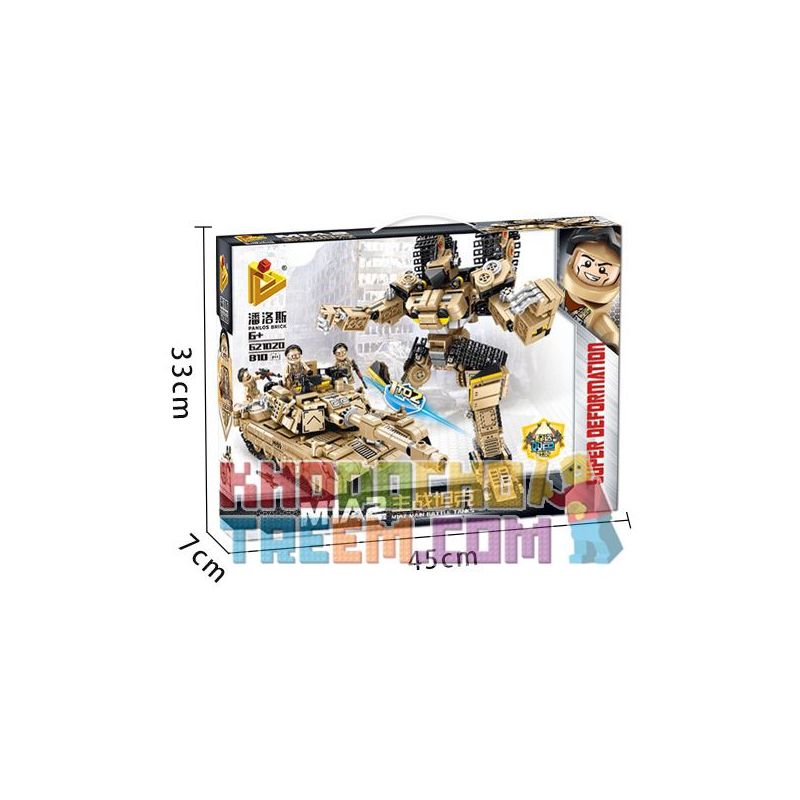 PanlosBrick 621020 Panlos Brick 621020 non  XE TĂNG CHIẾN ĐẤU CHỦ LỰC M1A2 bộ đồ chơi xếp lắp ráp ghép mô hình Transformers SUPER DEFORMATION M1A2 MAIN BATTLE TANK Robot Đại Chiến Người Máy Biến Hình 810 khối