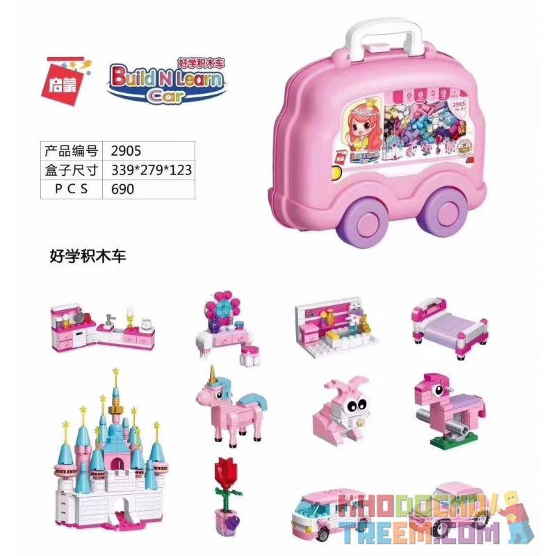 Enlighten 2905 Qman 2905 non Lego HỌC LAI XE bộ đồ chơi xếp lắp ráp ghép mô hình Creator BUILD N LEARN CAR Sáng Tạo 690 khối