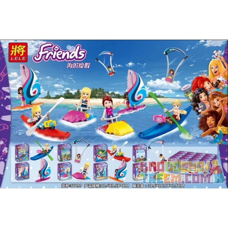 LELE 37099 non Lego KỲ NGHỈ BÊN BỜ BIỂN 8 KIỂU bộ đồ chơi xếp lắp ráp ghép mô hình Friends Các Bạn Gái