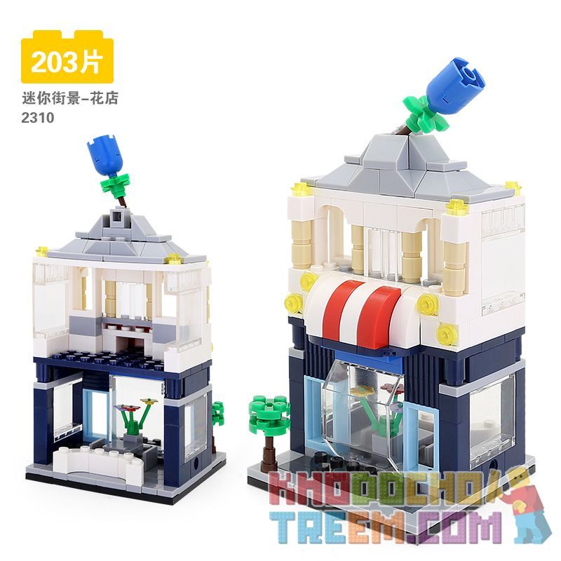 DR.LUCK 2310 WANGE 2310 Xếp hình kiểu Lego MINI MODULAR Flower Shop Mini Street View-Cửa hàng hoa 203 khối DR.LUCK 2310 WANGE 2310 Xếp hình kiểu Lego MINI MODULAR Flower Shop Mini Street View-Cửa hàng hoa 203 khối