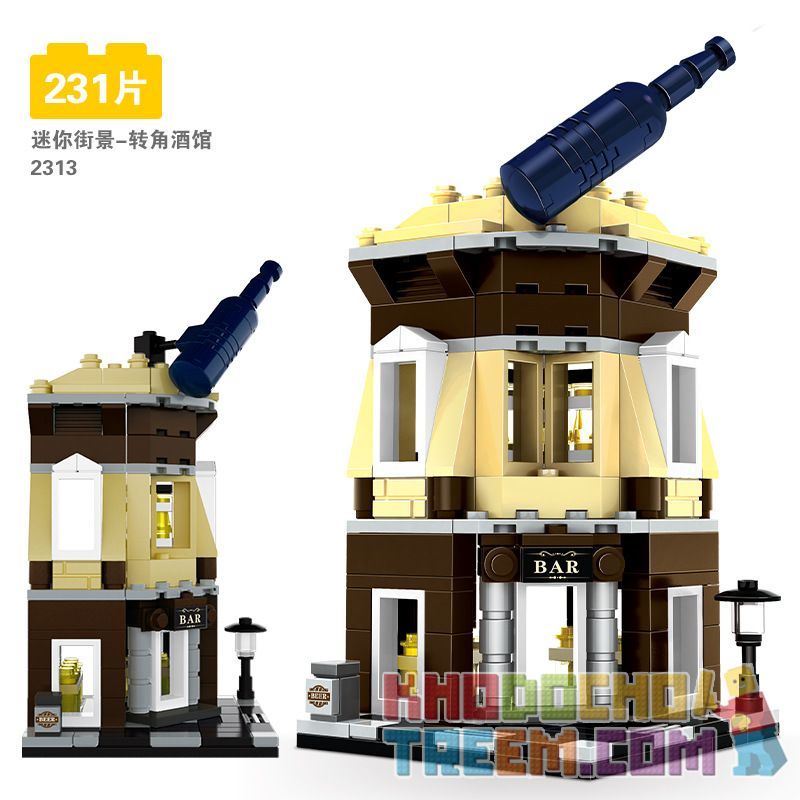 DR.LUCK 2313 WANGE 2313 Xếp hình kiểu Lego MINI MODULAR Corner Bar Mini Street View-Corner Tavern Quán Rượu Nhỏ ở Góc Nhìn Ra Phố 231 khối DR.LUCK 2313 WANGE 2313 Xếp hình kiểu Lego MINI MODULAR Corner Bar Mini Street View-Corner Tavern Quán Rượu Nhỏ ở Góc Nhìn Ra Phố 231 khối