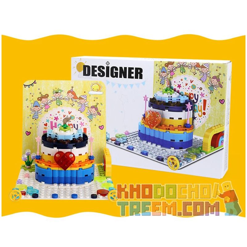 WANGE 2100 non  THIỆP SINH NHẬT bộ đồ chơi xếp lắp ráp ghép mô hình Seasonal HAPPY BIRTHDAY! Mùa Lễ Hội 138 khối
