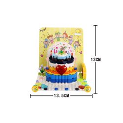 WANGE 2100 non  THIỆP SINH NHẬT bộ đồ chơi xếp lắp ráp ghép mô hình Seasonal HAPPY BIRTHDAY! Mùa Lễ Hội 138 khối