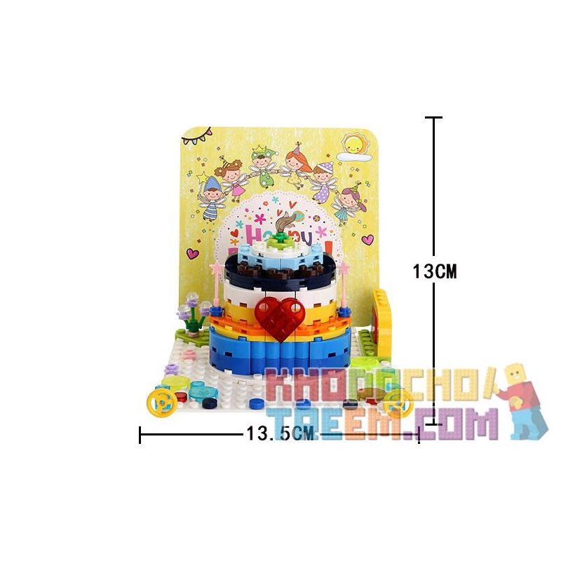 WANGE 2100 non  THIỆP SINH NHẬT bộ đồ chơi xếp lắp ráp ghép mô hình Seasonal HAPPY BIRTHDAY! Mùa Lễ Hội 138 khối