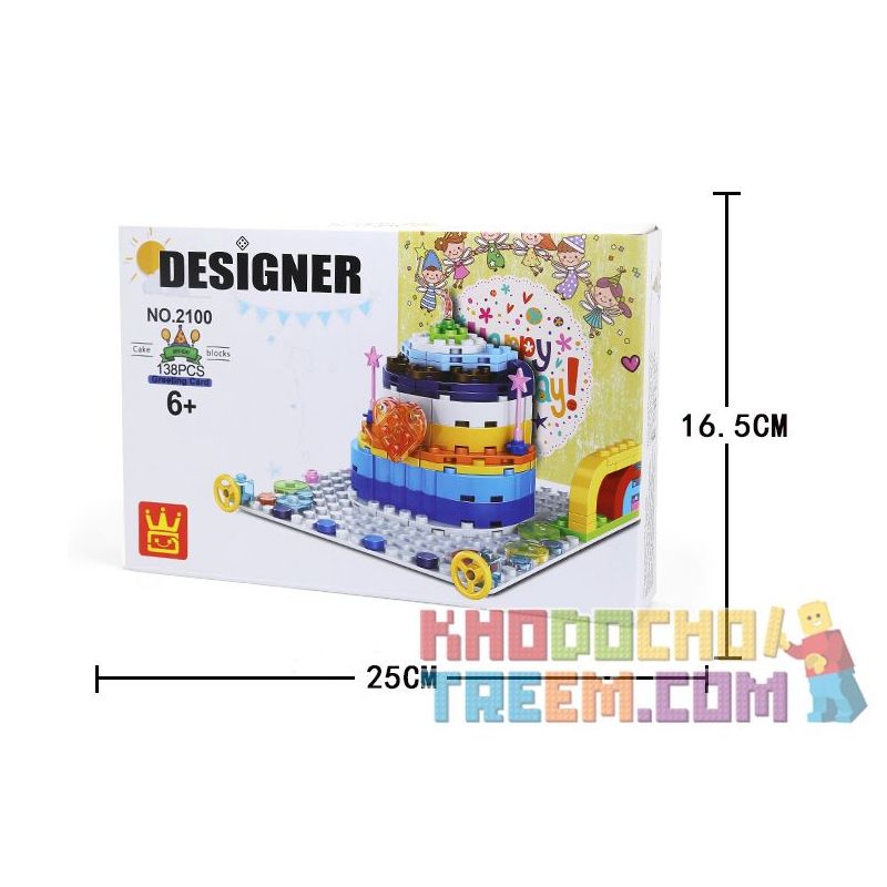 WANGE 2100 non  THIỆP SINH NHẬT bộ đồ chơi xếp lắp ráp ghép mô hình Seasonal HAPPY BIRTHDAY! Mùa Lễ Hội 138 khối