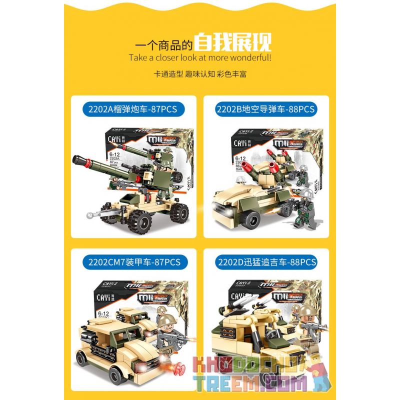 CAYI 2202 non  3 TỔ HỢP PHÁO PHÒNG KHÔNG 4 bộ đồ chơi xếp lắp ráp ghép mô hình Iron Blood Military Spirit IRON BLOOD MILITARY SPIRIT HIGH-ALTITUDE GUN 350 khối