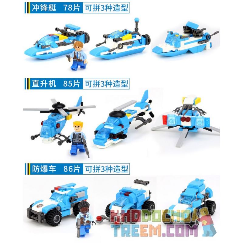 CAYI 1530F 1530G 1530H 1530I 1530A 1530B 1530C 1530D 1530E non  9 TỔ HỢP CHỈ HUY DI ĐỘNG MÁY BAY TẤN CÔNG CARL VÀ SÚNG ĐIỆN TỪ bộ đồ chơi xếp lắp ráp ghép mô hình Police THUNDER POLICE Cảnh Sát 735 khối