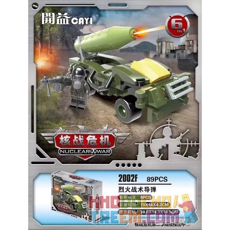 CAYI 2002A 2002B 2002C 2002D 2002E 2002F non  6 TỔ HỢP CÁC NỀN TẢNG HỎA LỰC DI ĐỘNG bộ đồ chơi xếp lắp ráp ghép mô hình Nuclear War Chiến Tranh Hạt Nhân 520 khối
