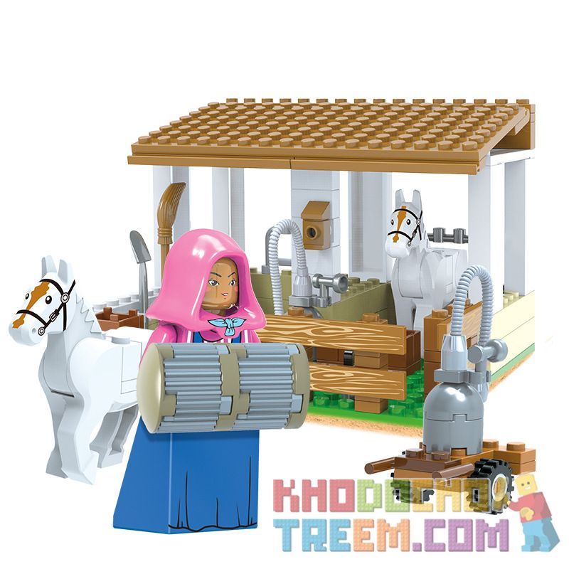 CAYI 1802 non Lego TRANG TRẠI NUÔI NGỰA bộ đồ chơi xếp lắp ráp ghép mô hình City VILLAGE Thành Phố 155 khối