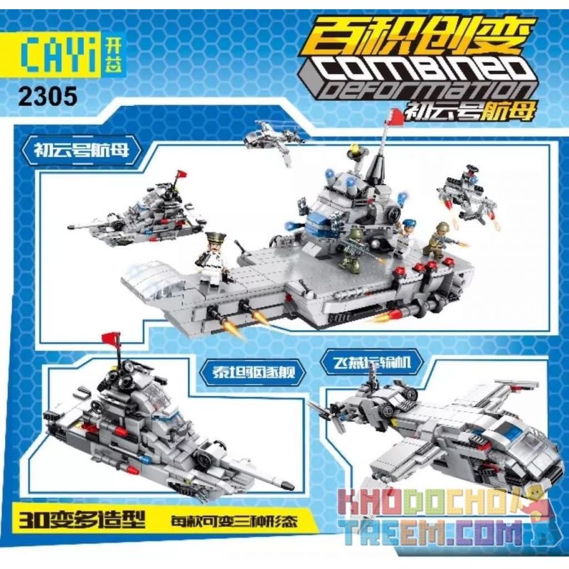 CAYI 2305 non  LOẠT TÀU SÂN BAY 9 MÔ HÌNH CỦA CHUYUN MÁY VẬN TẢI FEIYAN VÀ KHU TRỤC TITAN bộ đồ chơi xếp lắp ráp ghép mô hình Combined Deformation COMBINED DEFORMATION AIRCRAFT CARRIER Robot Kết Hợp 708 khối
