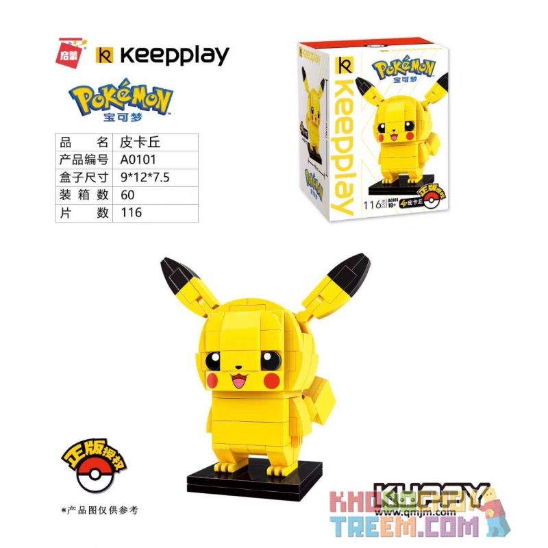 Enlighten A0101 0101 Qman A0101 0101 KEEPPLEY A0101 0101 Xếp hình kiểu Lego POKÉMON Pokemon Pokémon Pikachu 116 khối Enlighten A0101 0101 Qman A0101 0101 KEEPPLEY A0101 0101 Xếp hình kiểu Lego POKÉMON Pokemon Pokémon Pikachu 116 khối