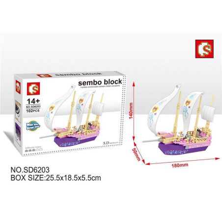 SEMBO SD6203 6203 non  GIẤC MƠ THUYỀN bộ đồ chơi xếp lắp ráp ghép mô hình  SEMBO BLOCK Các Bạn Gái 102 khối