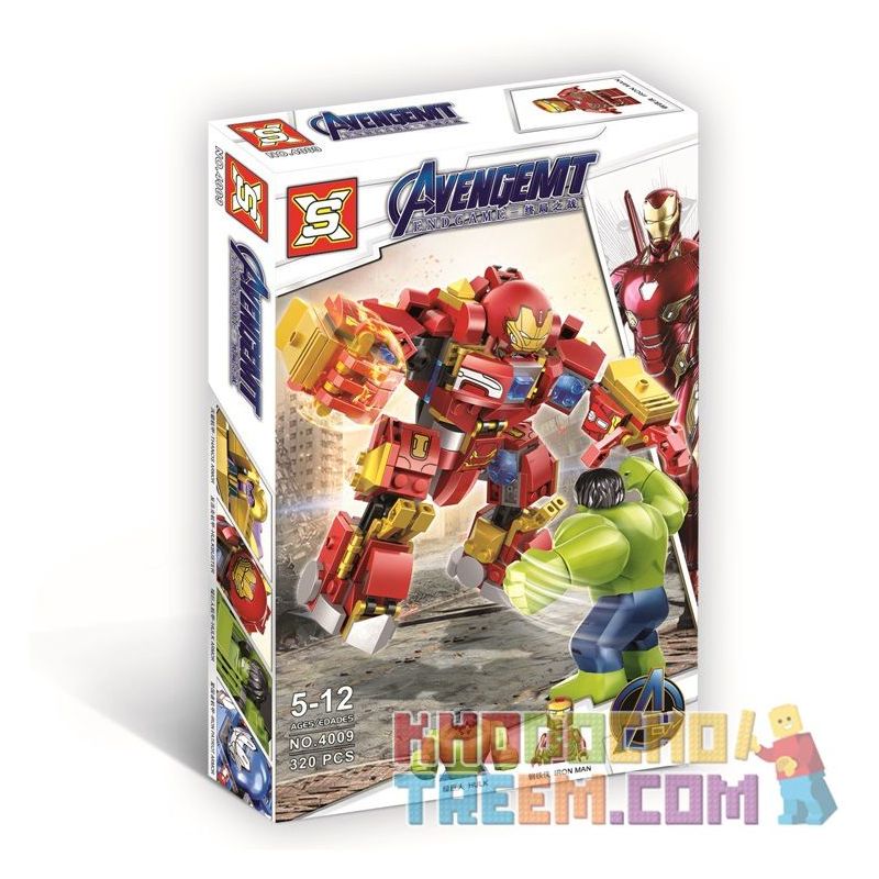 SX 4009 Xếp hình kiểu Lego MARVEL SUPER HEROES Iron Man Anti-Hulk Mech Vs. Hulk Iron Man Anti-Hulk Mech vs. Hulk 320 khối SX 4009 Xếp hình kiểu Lego MARVEL SUPER HEROES Iron Man Anti-Hulk Mech Vs. Hulk Iron Man Anti-Hulk Mech vs. Hulk 320 khối