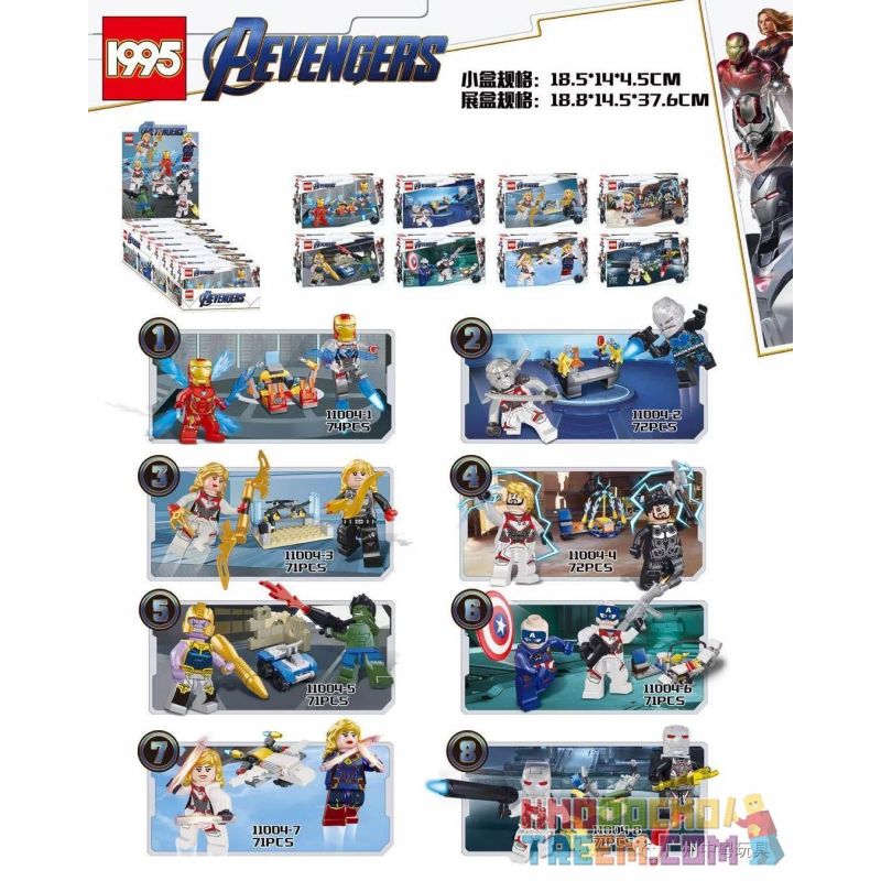 1995 11004 non Lego 6 BỘ ĐỒ MINIFIGURE bộ đồ chơi xếp lắp ráp ghép mô hình Marvel Super Heroes AEVENGERS Siêu Anh Hùng Marvel 573 khối