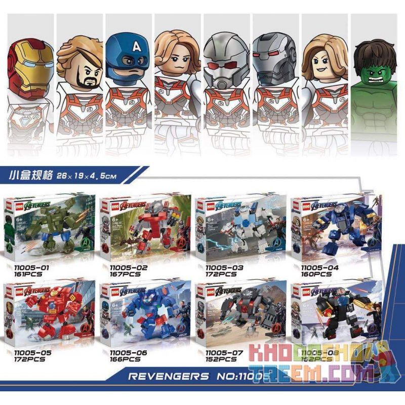 1995 11005 non  8 THỢ MÁY bộ đồ chơi xếp lắp ráp ghép mô hình Marvel Super Heroes AEVENGERS Siêu Anh Hùng Marvel 1312 khối