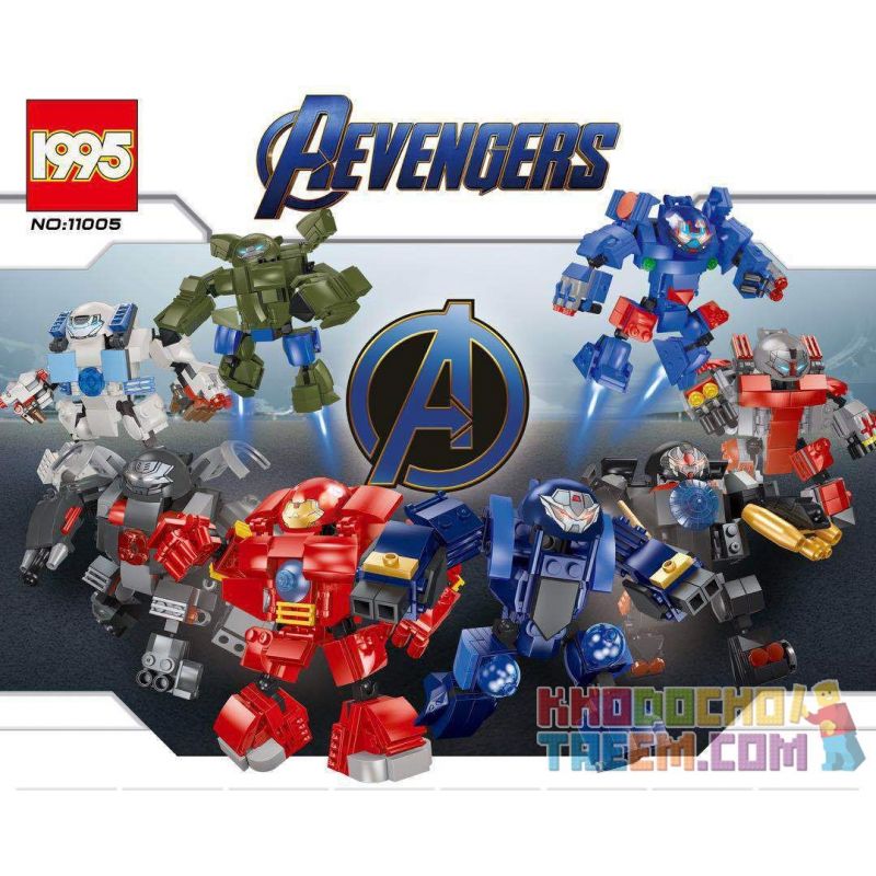1995 11005 non  8 THỢ MÁY bộ đồ chơi xếp lắp ráp ghép mô hình Marvel Super Heroes AEVENGERS Siêu Anh Hùng Marvel 1312 khối