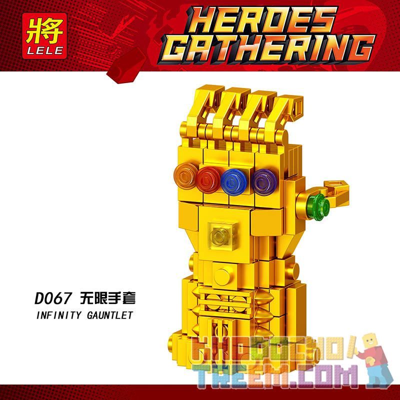 LELE D067 non Lego GĂNG TAY VÔ HẠN bộ đồ chơi xếp lắp ráp ghép mô hình Marvel Super Heroes INFINITY GAUNTLET Siêu Anh Hùng Marvel