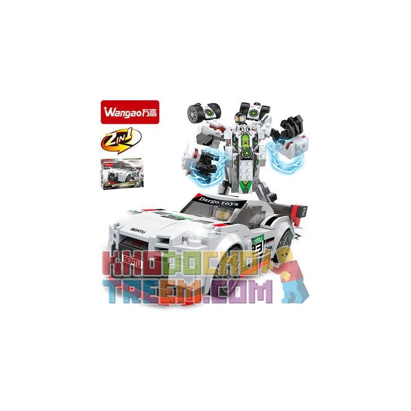WANGAO 7020 non Lego NISSAN GTR. bộ đồ chơi xếp lắp ráp ghép mô hình Transformers BATTLEGEAR SPEEDING Robot Đại Chiến Người Máy Biến Hình 256 khối