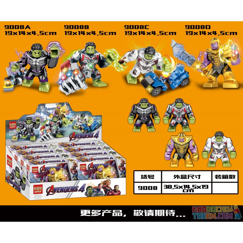 LEYLY 9008A 9008B 9008C 9008D non  HULK THANOS MASTER 4 LOẠI bộ đồ chơi xếp lắp ráp ghép mô hình Marvel Super Heroes AVENGERS 4 Siêu Anh Hùng Marvel
