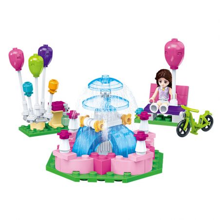 GUDI 9601 non  MUSIC FOUNTAIN SQUARE. bộ đồ chơi xếp lắp ráp ghép mô hình Modern Girls MODERN GIRLS FOUNTAIN SQUARE Những Cô Gái Hiện Đại 122 khối