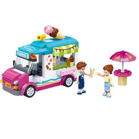 GUDI 9603 non  XE BÁN KEM CỦA MAX bộ đồ chơi xếp lắp ráp ghép mô hình Modern Girls MODERN GIRLS ICE-GREAM VAN Những Cô Gái Hiện Đại 228 khối