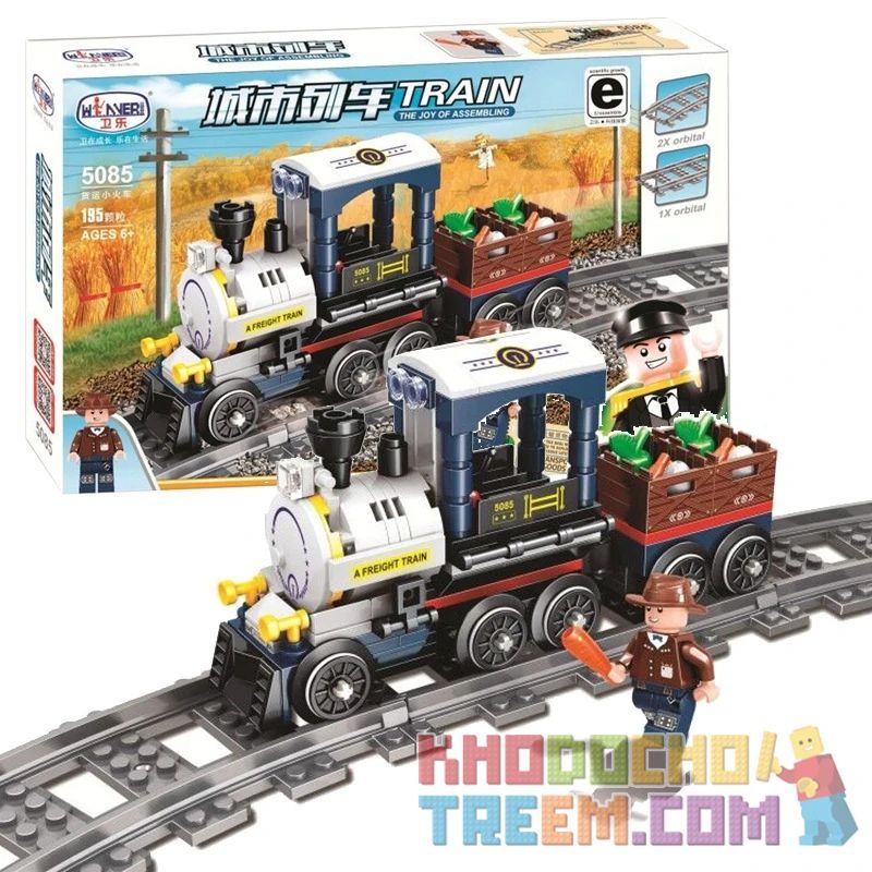 Winner 5085 non Lego CHUYẾN TÀU CHỞ HÀNG bộ đồ chơi xếp lắp ráp ghép mô hình Trains Tàu Hỏa 195 khối