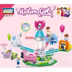 GUDI 9612 non  ĐỘNG VẬT QUAY bộ đồ chơi xếp lắp ráp ghép mô hình Modern Girls MODERN GIRLS ROTATING ANIMALS Những Cô Gái Hiện Đại 299 khối