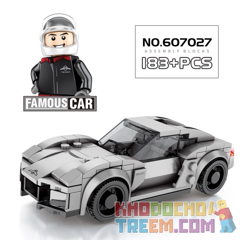 SEMBO 607027 non  REZVANI BEAST ALPHA. bộ đồ chơi xếp lắp ráp ghép mô hình Speed Champions Racing Cars FAMOUS CAR Đua Xe Công Thức 183 khối