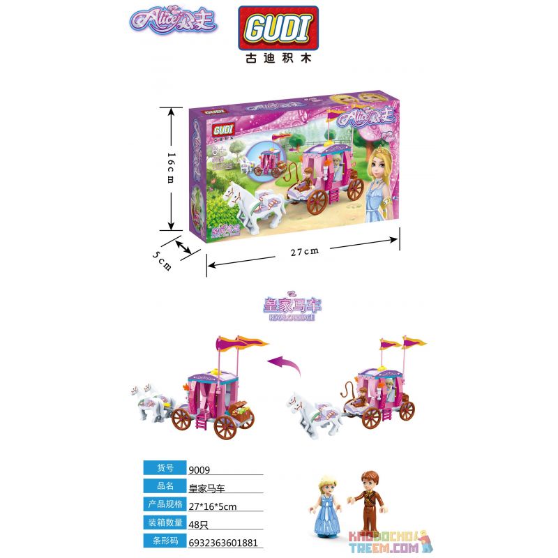 GUDI 9009 non  CỖ XE HOÀNG GIA bộ đồ chơi xếp lắp ráp ghép mô hình Alice Princess ALICE ROYAL CARRIAGE Công Chúa Alice 142 khối GUDI 9009 non  CỖ XE HOÀNG GIA bộ đồ chơi xếp lắp ráp ghép mô hình Alice Princess ALICE ROYAL CARRIAGE Công Chúa Alice 142 khối