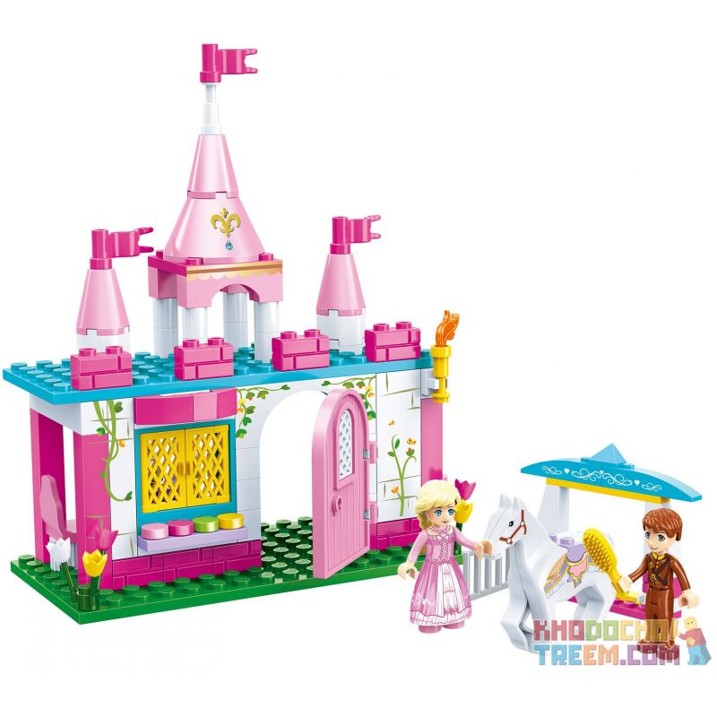 GUDI 9010 non Lego PHÒNG TẮM HAKUBA bộ đồ chơi xếp lắp ráp ghép mô hình Alice Princess ALICE WHITE HORSE BATHS Công Chúa Alice 149 khối