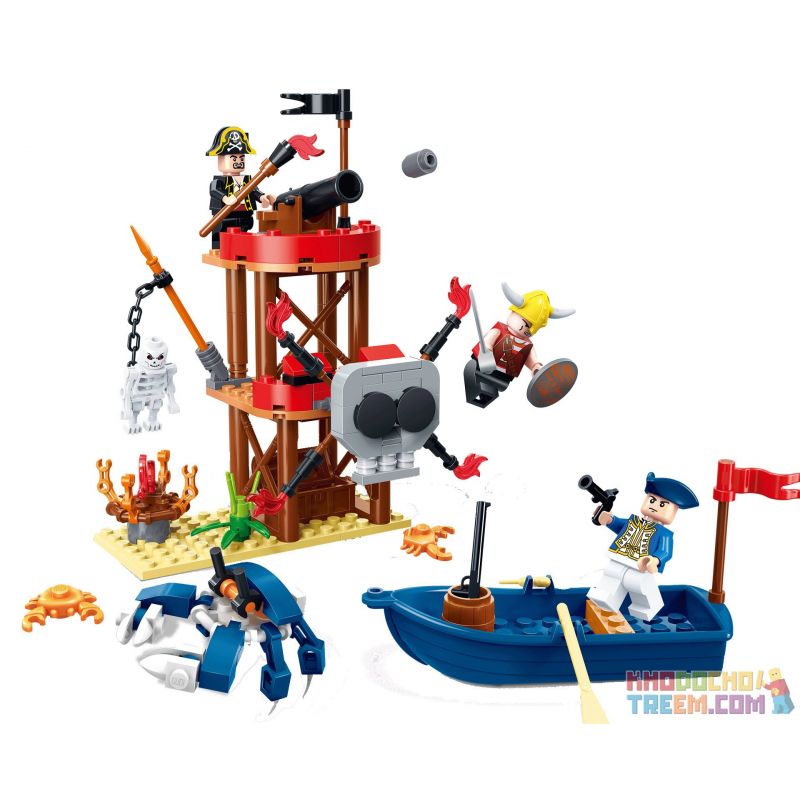 GUDI 9109 non Lego HÒN ĐẢO CHẾT bộ đồ chơi xếp lắp ráp ghép mô hình Pirates Of The Caribbean LEGEND OF PIRATES DEATH ISLAND Cướp Biển Vùng Caribe 187 khối