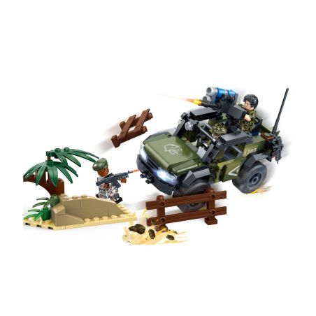GUDI 8031 non  XUNG ĐỘT BIÊN GIỚI bộ đồ chơi xếp lắp ráp ghép mô hình Tiger Hunt TIGER HUNT BORDER RAIDS Chiến Dịch Săn Cọp 183 khối