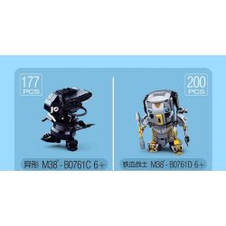 SLUBAN M38-B0761A B0761A 0761A M38B0761A 38-B0761A non  PHIÊN BẢN Q CỦA GODZILLA bộ đồ chơi xếp lắp ráp ghép mô hình Brickheadz QBRICKS Nhân Vật Đầu To 180 khối