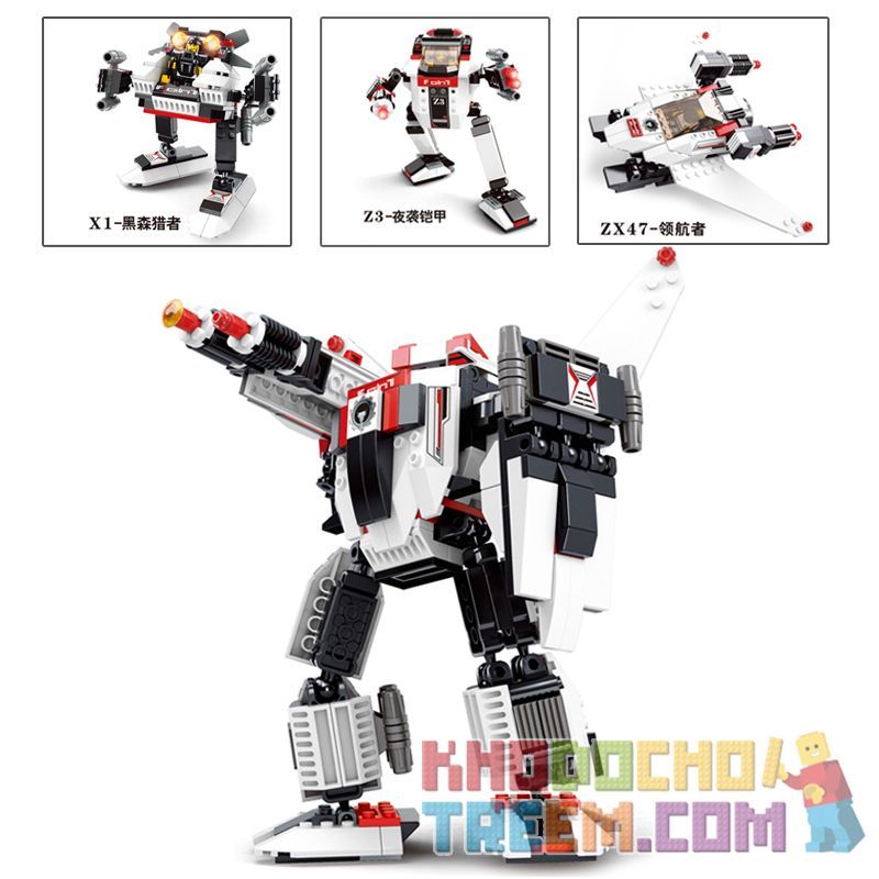 SLUBAN M38 non  CASTON-GENERAL DESTRUCTION 3 TỔ HỢP X1-HESSE HUNTER Z3-NIGHT ATTACK ARMOR ZX47-NAVIGATOR bộ đồ chơi xếp lắp ráp ghép mô hình 313 khối